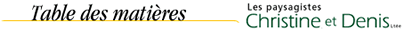 Table des mati&egrave;res