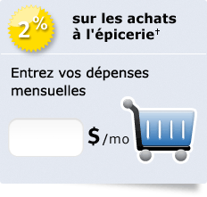 2&nbsp;% sur les achats à l'épicerie(1) - Entrez vos dépenses mensuelles