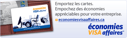 Emportez les cartes. Empochez des conomies apprciables pour votre entreprise. economiesvisaaffaires.ca. conomiesVISAaffairesMC