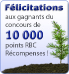 F&eacute;licitations aux gagnants du concours de 10 000 points RBC R&eacute;compenses !