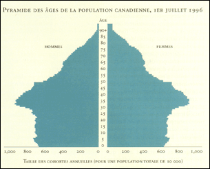 Pyramide des ages de la population canadienne