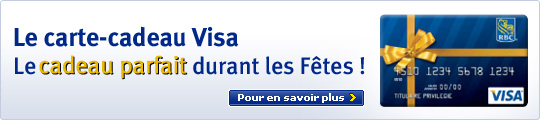 Le carte-cadeau Visa. Le cadeau parfait durant les F&ecirc;tes ! Pour en savoir plus.