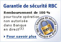 Garantie de sécurité RBC. Remboursement de 100 % pour toute opération non autorisée dans Banque en direct. Pour en savoir plus