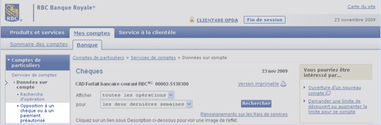 Opposition à un chèque/paiement préautorisé